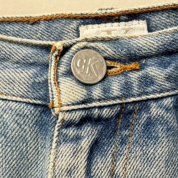 Calvin Klein Womens Size 4 Cuff Short Double Stone Wash Denim Shorts Vintage 90s - Picture 6 of 10